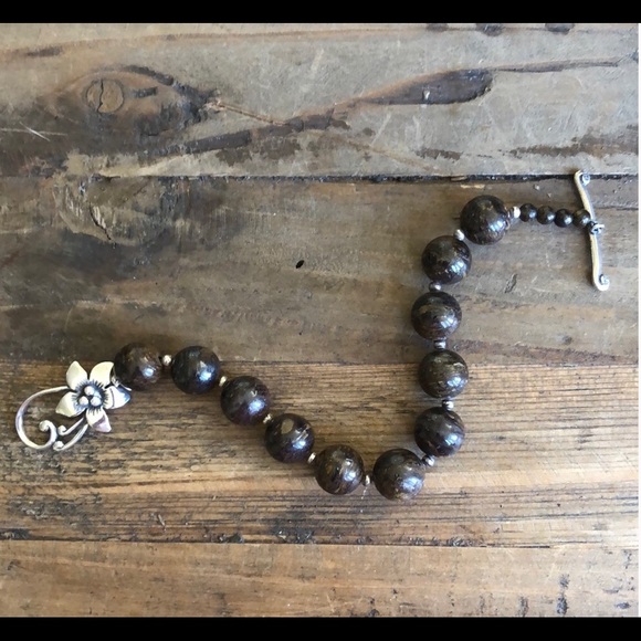 Silpada Jewelry - Silpada Bronzite & Silver Flower Bracelet